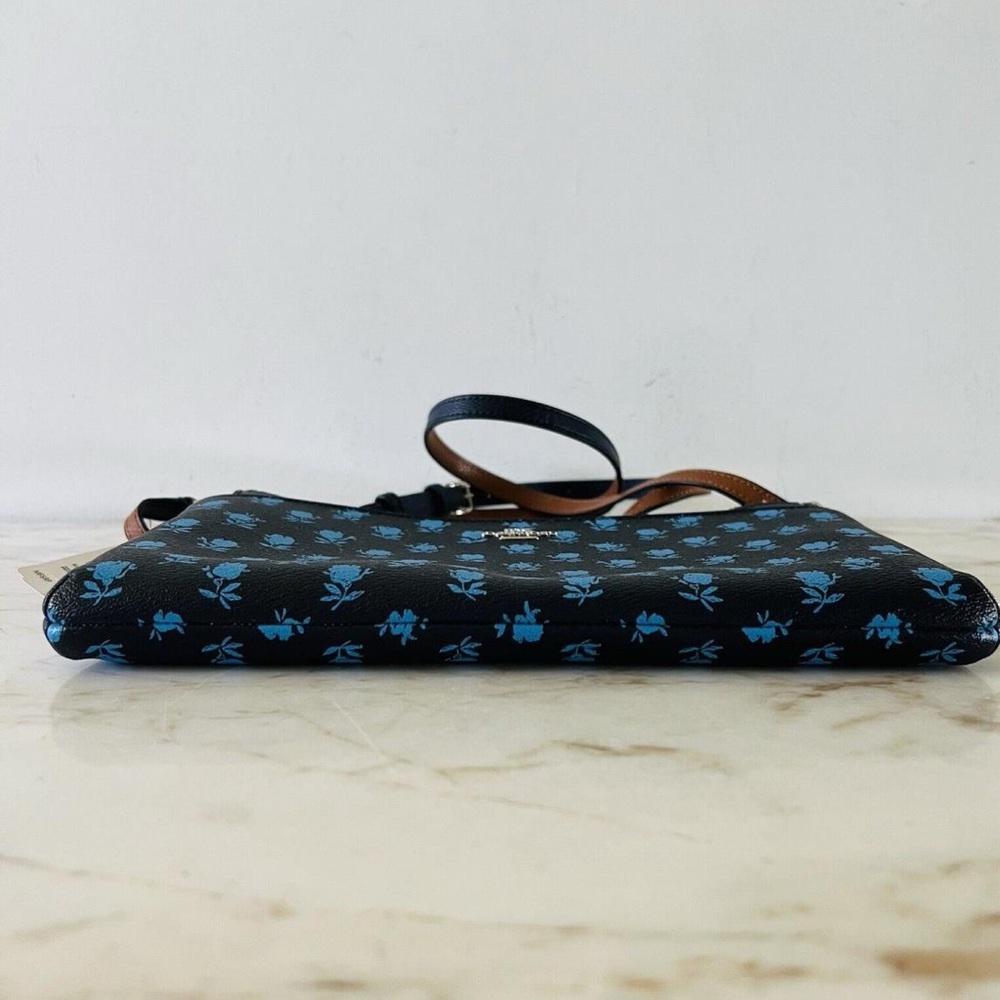 Coach Badlands Blue Midnight Floral East West Pop Out Pouch Crossbody Bag - Picture 7 of 14